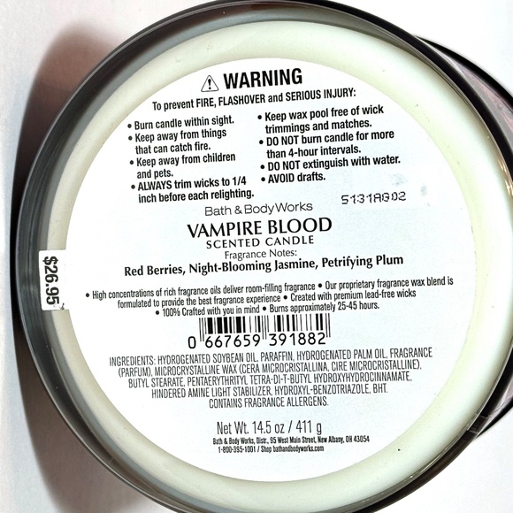 VAMPIRE BLOOD 3 Wick Candle - Picture 2 of 2